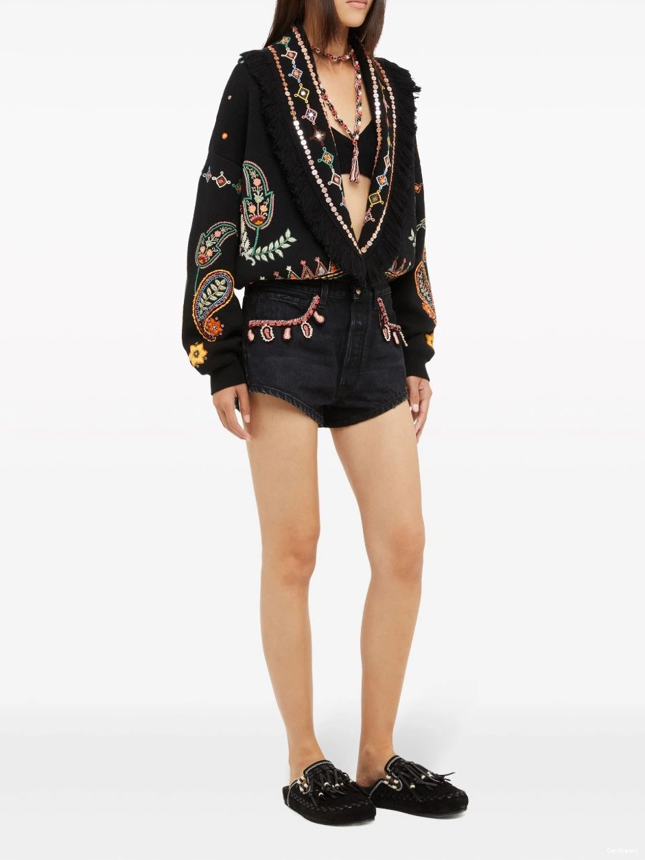 Cheap denim Women shorts embroidered Energy Alanui Inner 0803